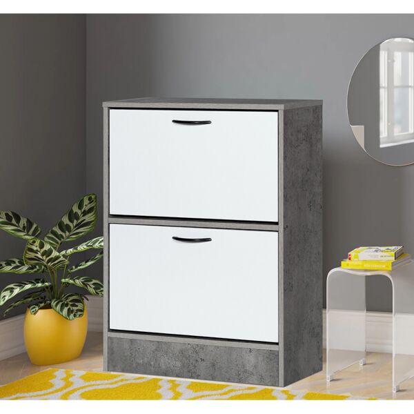 خزانة أحذية دورين ألاباما لون رمادي وأبيض