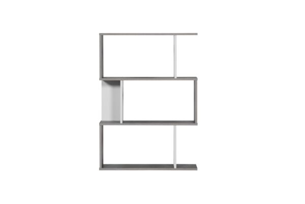 وحدة رفوف 3 دور موتشي لون رمادي وأبيض