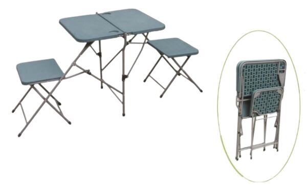  طقم طاولة مع كرسيين فايبر  70x64.5x164 بني 