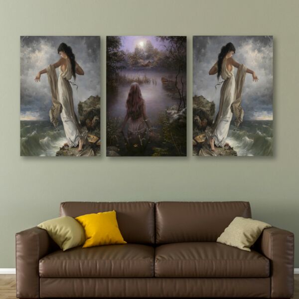 طقم لوحات جدارية فنية دريمر بتصميم تجريدي 3 قطع - متعدد الالوان