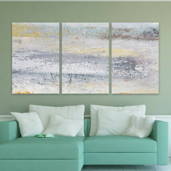 طقم لوحة جدارية فنية تيفاني لتزيين الحائط 3 قطع - متعدد الالوان 