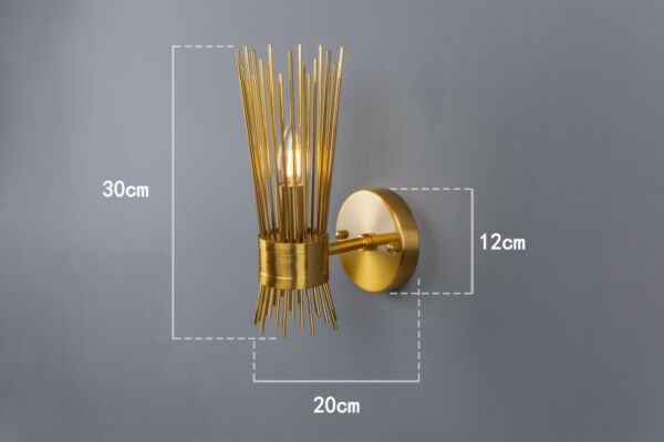 إضاءة جدارية أعواد لمبة واحدة إي 27 ذهبي