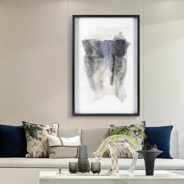 لوحة جدارية كيوبي - رمادي