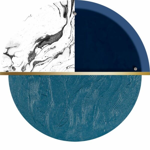 ديكور جداري اكريلك وفولاذ مقاوم للصدأ لاند - ازرق