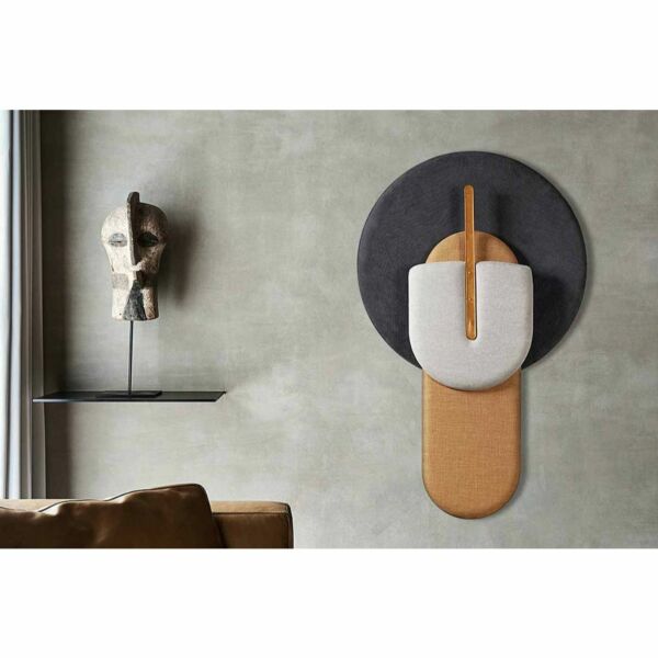 ديكور جداري قماش واسفنج كاروت - رمادي