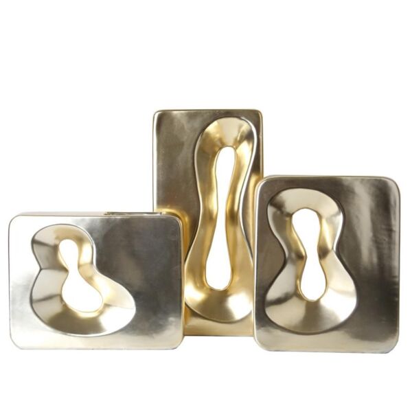 فازة بفتحة مربعة ذهبية