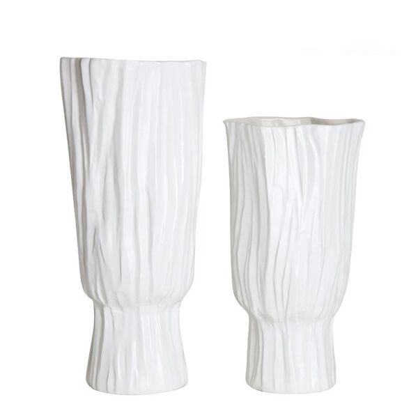 فازة  تشجير من السيراميك الأبيض