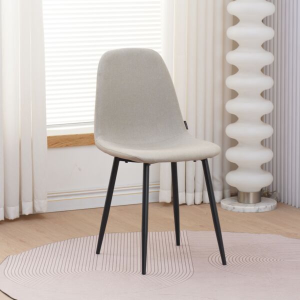كرسي طاولة طعام بلوتو - بيج وأسود