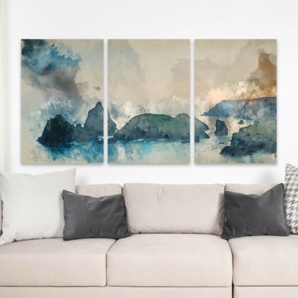 طقم لوحة جدارية فنية بوني لتزيين الحائط 3 قطع - متعدد الالوان 