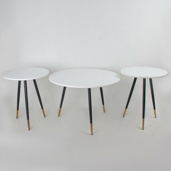 طقم طاولات فرانا خشبية بأرجل مودرن حديد