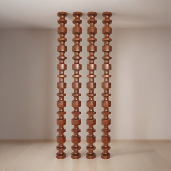 عمود ديكور خشبي ليندا - بني