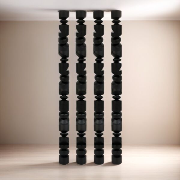 عمود ديكور خشبي شاولا - اسود