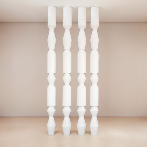 عمود ديكور خشبي ريا - ابيض