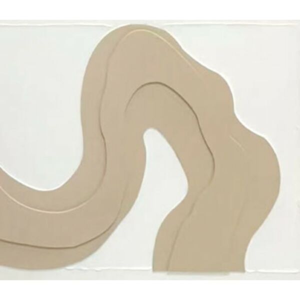 لوحة وديكور جداري ثلاثي الابعاد رينا - ابيض وبيج غامق