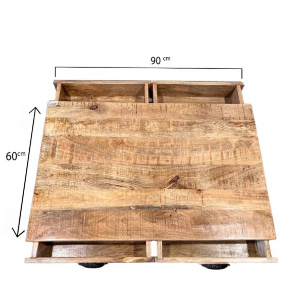 طاولة قهوة بروكسيم 4 ادراج ، لون بني وأسود - اندستيريل 