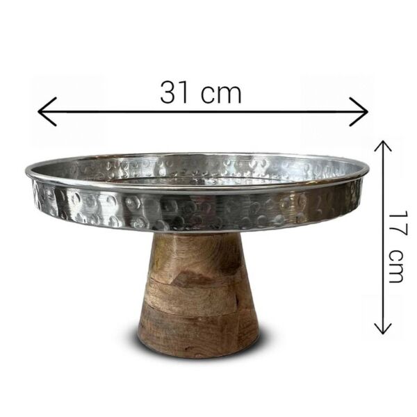 وعاء تقديم بقاعدة مرتفعة رايليس - كبير - فضي