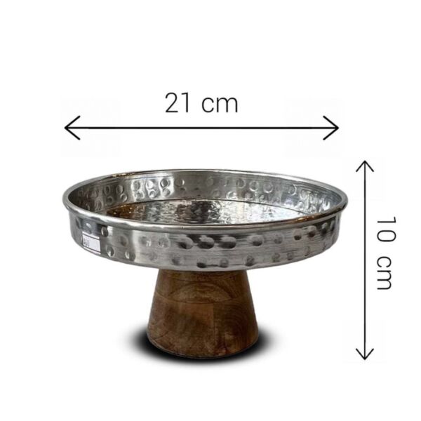 وعاء تقديم بقاعدة مرتفعة رايليس - صغير - فضي