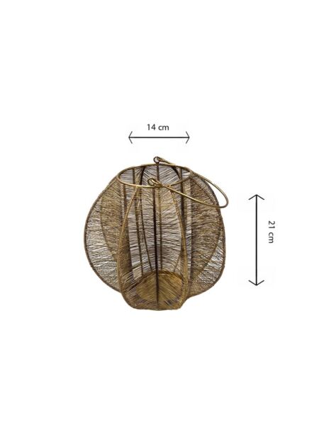 شمعدان وسط شكل قفص - ذهبي