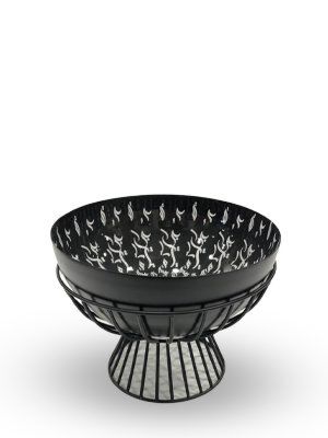 وعاء تقديم بقاعدة مع ستاند اريبيا - اسود