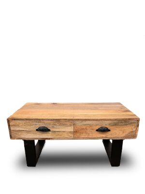 طاولة قهوة اندستيريل - لون خشبي