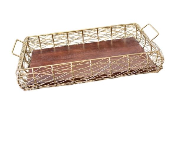 صينية تقديم نيست كبير - ذهبي