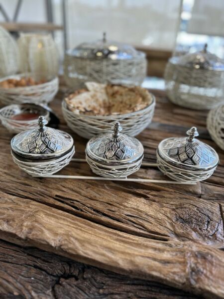 طقم تقديم نيست كراجا 3 زبديات -أبيض