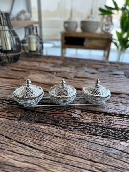 طقم تقديم نيست كبسر3 زبديات -رمادي