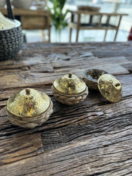 طقم تقديم غراس 3 زبديات - خشبي