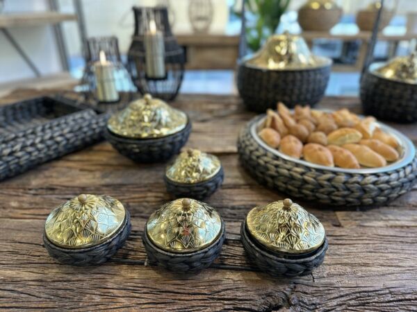 طقم تقديم غراس 3 زبديات - أسود