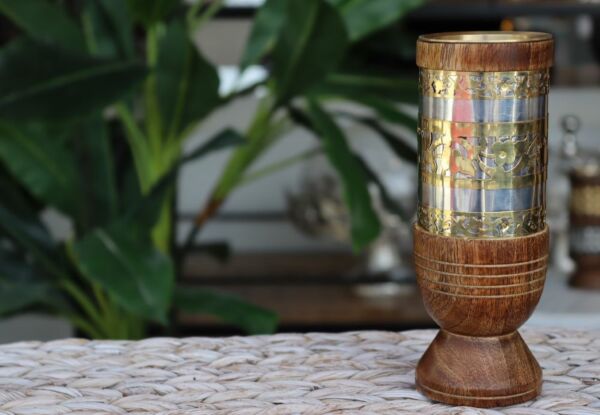 مبخرة اندلوسية نقش فلور صغيرة - بني