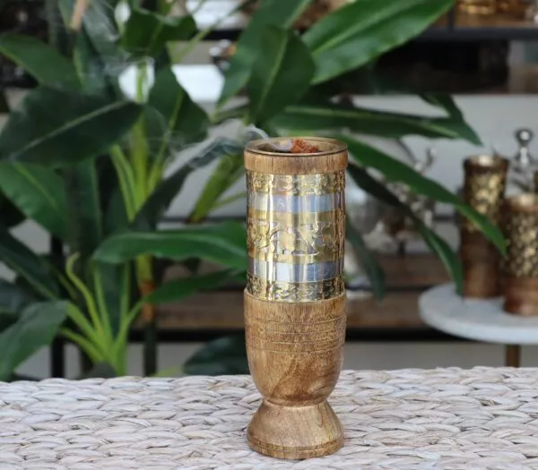 مبخرة اندلوسية نقش فلور وسط - بني
