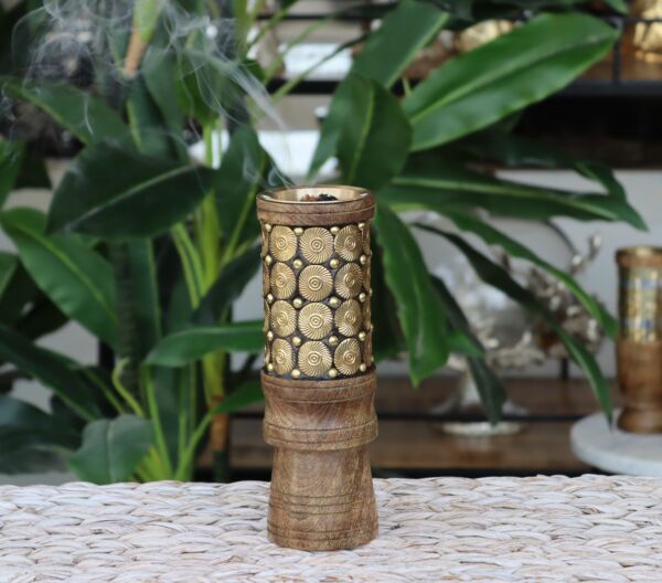 مبخرة  اندلوسية نقش دوائر كبيرة - بني