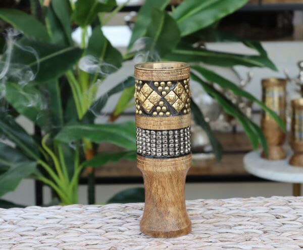 مبخرة  اندلوسية نقش معين كبير - بني