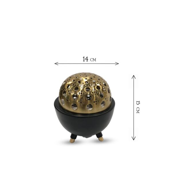 طقم تقديم مع مبخرة رتان - أسود, صغير