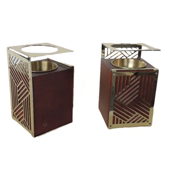 مبخرة نمق بنقش الخطوط لون ذهبي