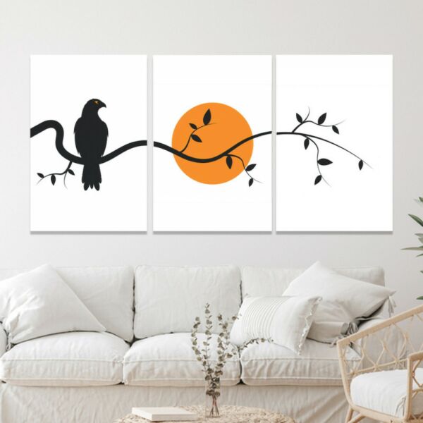 طقم لوحة جدارية فنية كارتر لتزيين الحائط 3 قطع - متعدد الالوان 