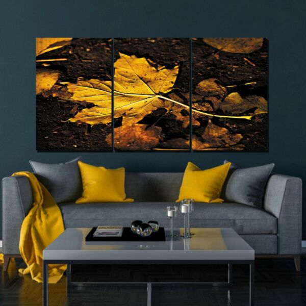 طقم لوحات جدارية فنية يالو ليف 3 قطع - متعدد الالوان