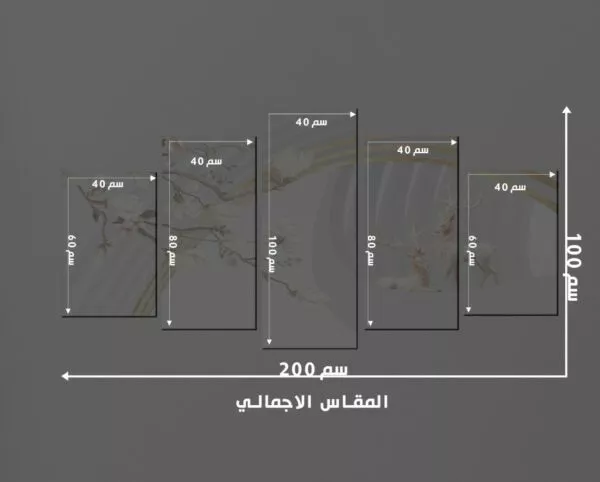 لوحه جدارية كانفس ديزرت نايت - مقسمة - 5 قطع