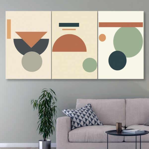 طقم لوحات جدارية فنية لتزين الحائط بتصميم عصري أندر - ثلاث قطع