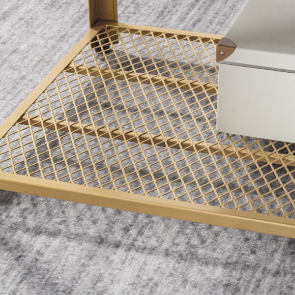 طاولة قهوة فانيل من هوقا- بني وذهبي