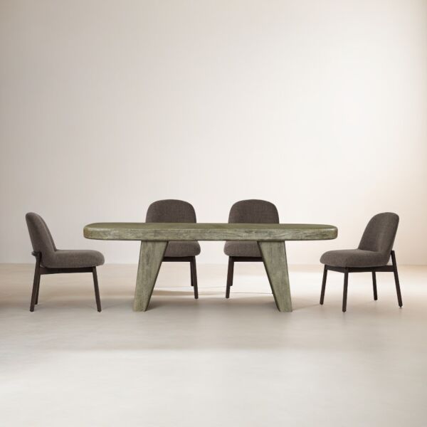 طاولة طعام صناعة يدوية 6 أشخاص ديريكو - رمادي