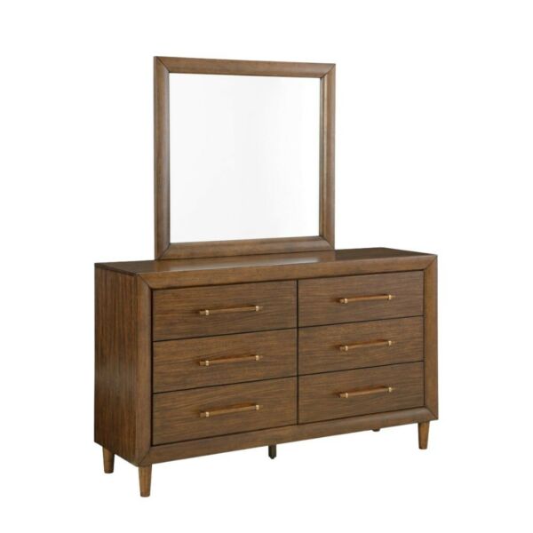 طاولة تزيين مع مرآة لينكوت - بني