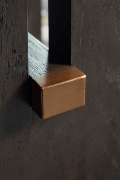 طاولة جانبية بوركهاوس - ابيض وبني داكن