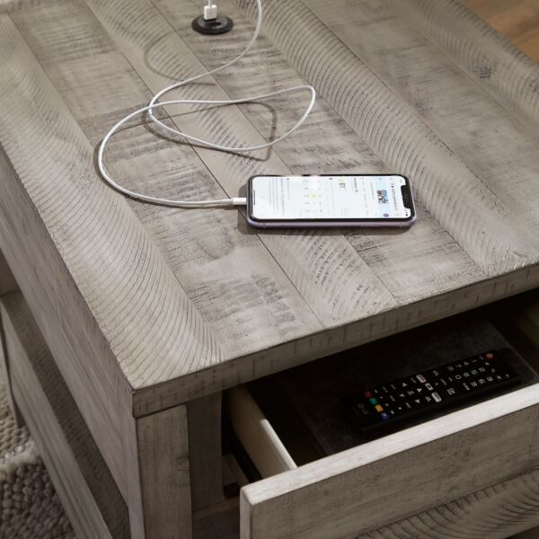 كومودينو بمنفذ شحن مزدوج نايدل - رمادي