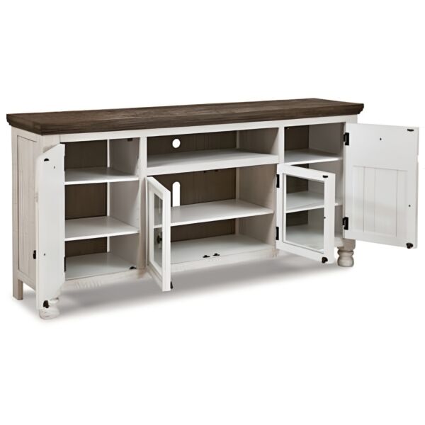 طاولة تلفزيون هافالانس - ابيض معتق ورمادي