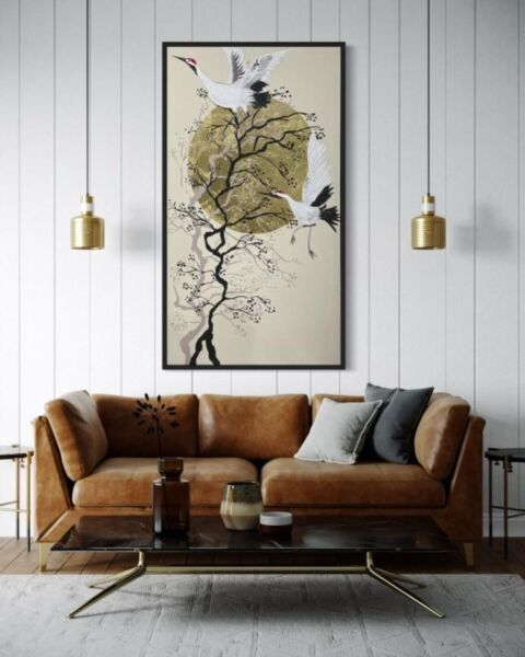 لوحة جبسية مقاس 150x90 سم بيرد - برواز أسود