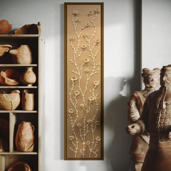 لوحة جبسية مقاس 40x220 سم رايا - برواز شامبين