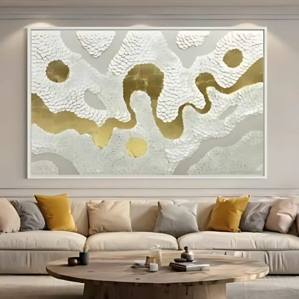 لوحة جبسية مقاس 200x100 سم مولتو - برواز ذهبي