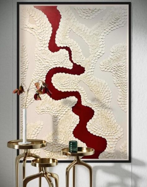 لوحة جبسية مقاس 180x110 سم هايدي - برواز ذهبي