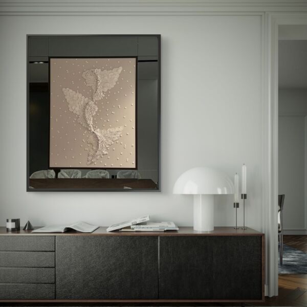 لوحة مرايا جبسية يدوي ابيلا - برواز اسود - 150x180 سم